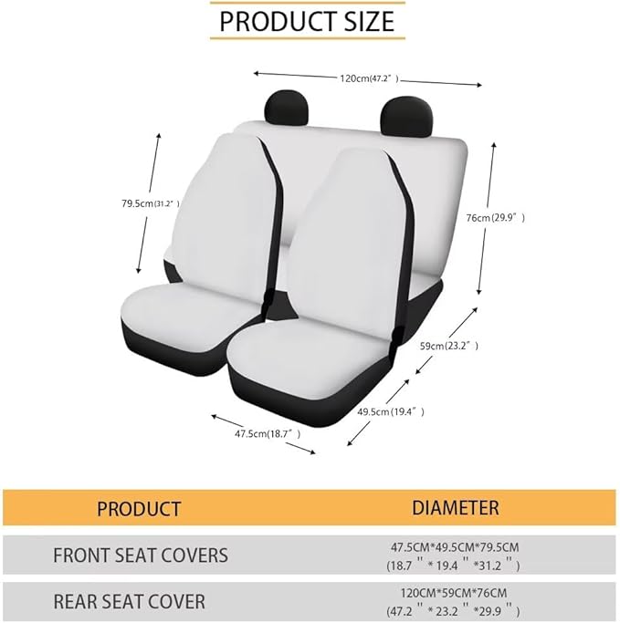 KEIAHUAN Black Bats Halloween Car Seat Covers for Men Front Seat Rear Backrest Cover Universal Car Interior Accessories Decoration Fit Most Vehicle Truck,SUV