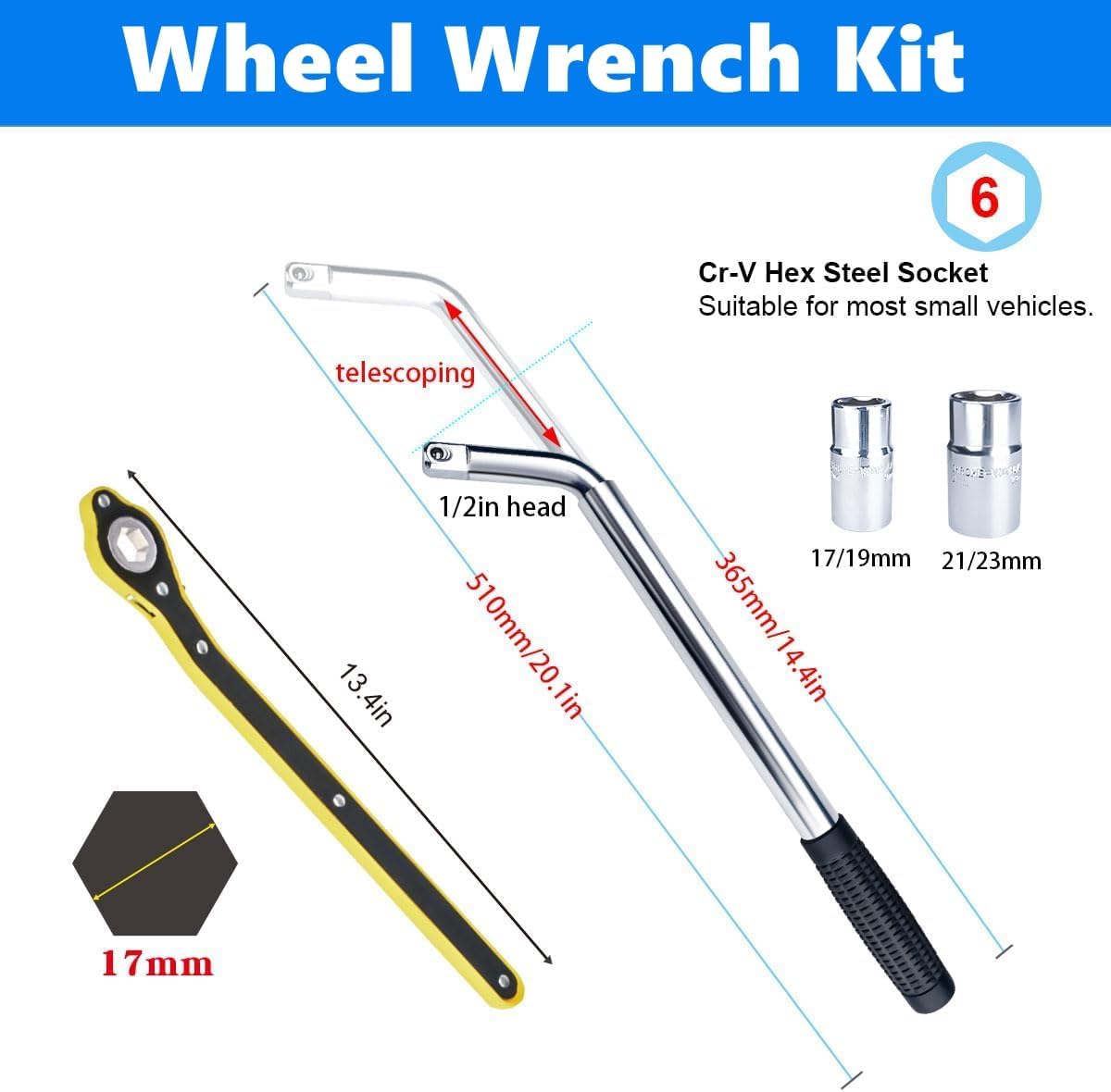 Car Jack - 3 Ton (6,600 lbs) Scissor Jack for Tesla Model Y, 3, X, S, Universal Emergency Kit with Pucks/Pads, Lug Wrench, Tire Changing Kit for Car, Sedan, SUV, MPV