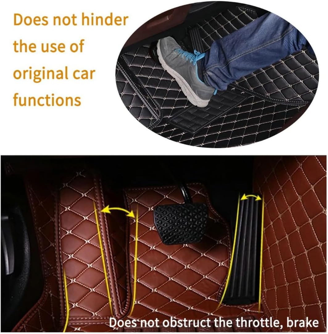 Custom Personalized Floor Mats for Cars,Luxury Full Coverage All Car Floor Mats,Anti-Slip Leather Car Mat Set ,Custom Floor Mats for 99% of Cars, Trucks & SUVs. (Black and White)