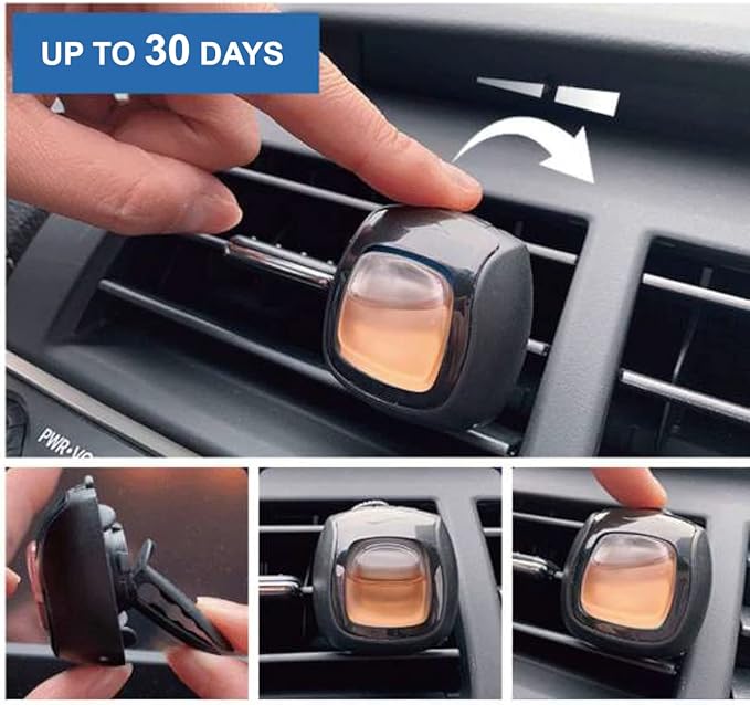 Car Air Fresheners Vent Clips, Essential Car Odor Eliminator, Perfect Scented Accessories, For Long Lasting Fragrance up to 30 days, 0.07 FL.OZ (Vanilla, 4 Packs)