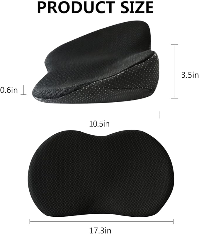 Car Seat Cushion - Memory Foam Car Seat Pad - Sciatica & Lower Back Pain Relief - Car Seat Cushions for Driving - Road Trip Essentials for Drivers(Black)