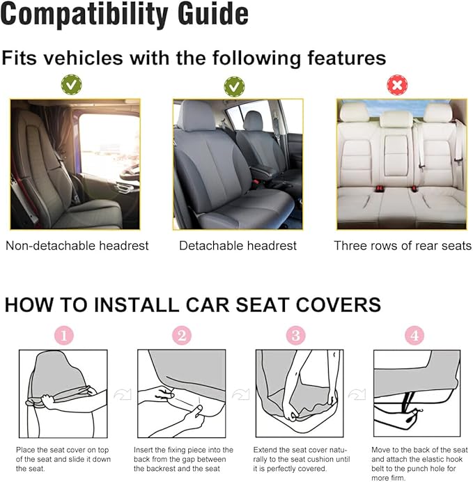 Dark Vintage Floral Flowers Print Car Seat Covers Set of 2,Seamless Floral Pattern with Peonies Watercolor Universal Auto Front Seat Protector for Women Cute Car Accessories Fit for Car Truck