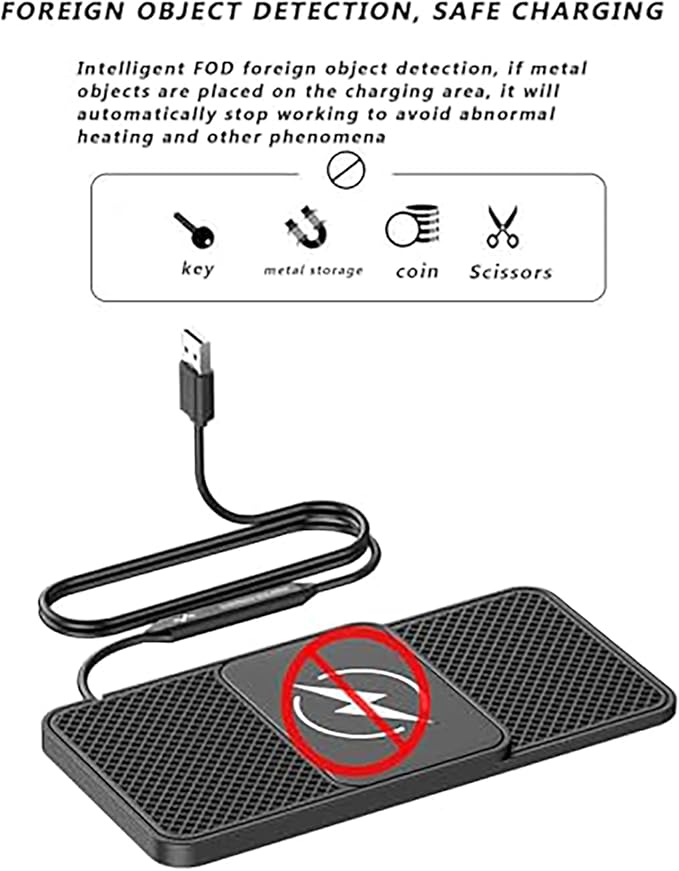Wireless Car Charger Pad for Benz C 219 2004–2010,20W Fast Wireless Phone Charger Cell Phone Cordless Charging mat,Non-Slip Phone Charging,30cm Cable Type-C