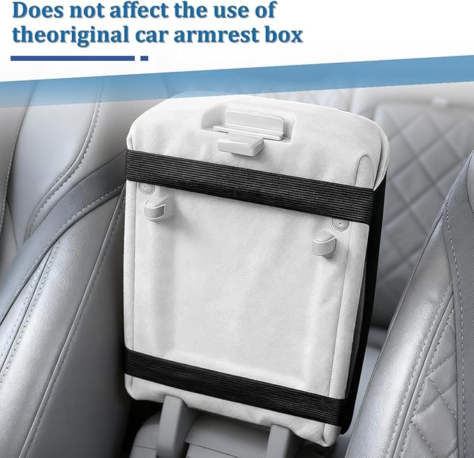 Car Center Console Cover, Fluffy Soft Vehicle Middle Console Arm Rest Cushion Pad, Furry Automotive Interior Armrest Seat Box Protector Decoration Accessories, Universal Fit (Light Blue)