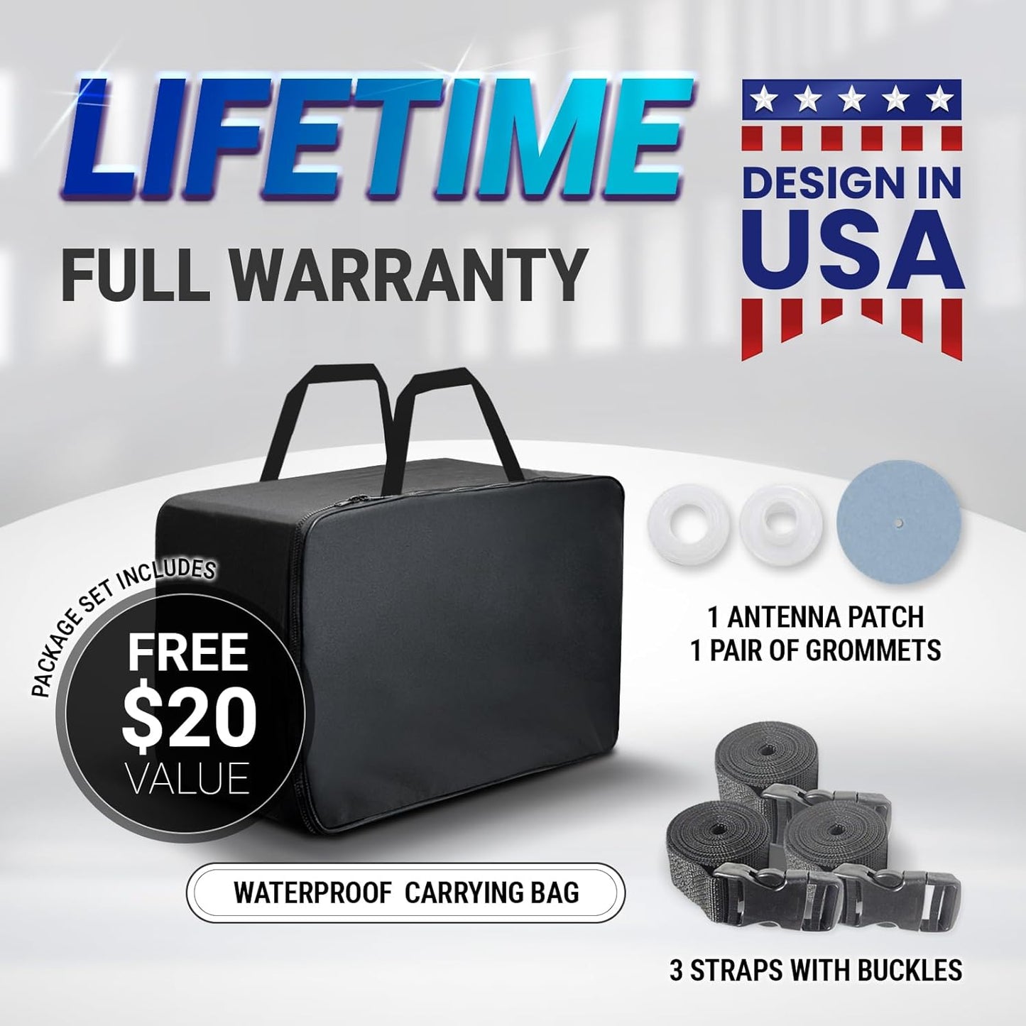 iCarCover Custom Car Cover for Pontiac Catalina Safari Wagon (1959-1981) Waterproof All-Weather Rain Snow UV Sun Protector Full Exterior Indoor Outdoor Car Cover (Stripe - Black/Gray)