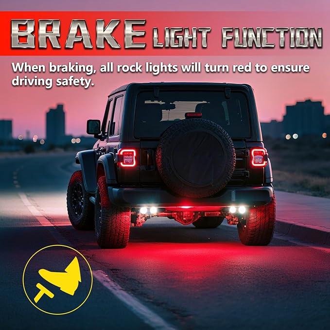 6 Pods Alloy RGBW Rock Lights,LED Upgraded RGB Underglow Lights for ATV UTV Golf Cart Truck RZR SXS Offroad Jeeps, Waterproof Metal Multicolor Neon Underglow Kit with APP/RF Remote Music Mode,12V