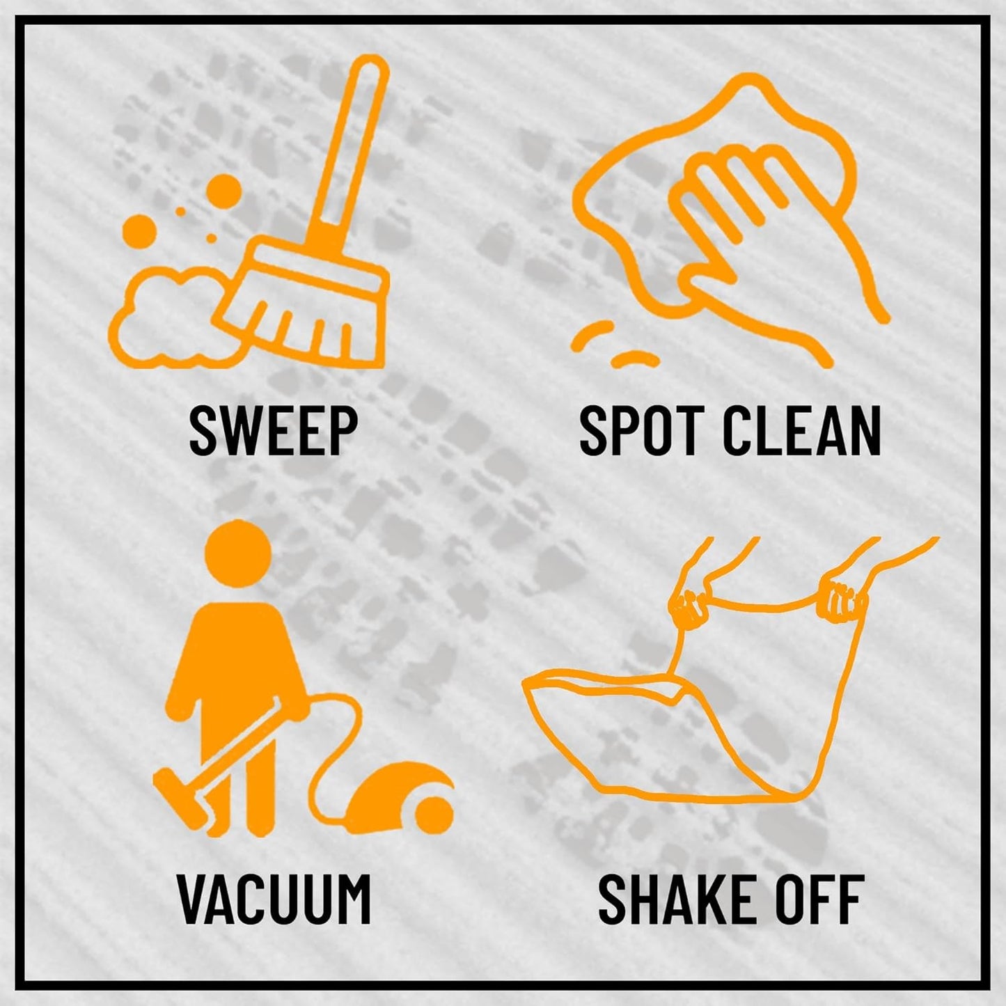 Ottomanson 6' x 6'6" Mud Mat Area Rug Scraper Carpet - Non-Slip, Dirt Trapping for Indoor & Outdoor Use - Ideal for Entryway, Garage, Kitchen, Patio & High-Traffic Areas, Green
