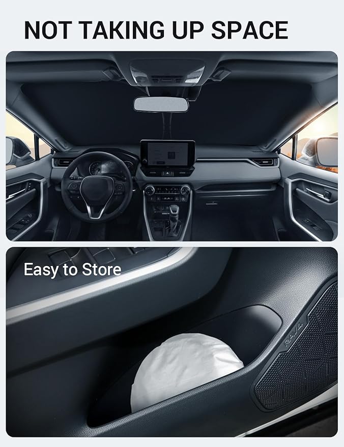Proadsy 2026 Upgrade Windshield Sun Shade Custom Fit Solterra 2023-2026 Foldable Front Sunshade Protector Sun Visor Blocks UV Rays Keep Car Cooler Accessories