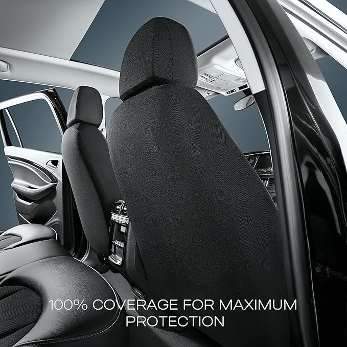 Skechers Car Seat Covers, Work Leather Seat Covers 5-Times Stronger Built-in Webbing, Oxford Fabric Front Seat Cover, Airbag Compatible, Automotive Comfort for Cars, Trucks, SUVs,Beige
