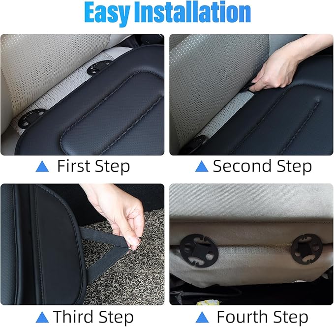 KAYI Car Seat Cushion, Comfort Memory Foam Car Cushions for Driving, Breathable Leather Surface with Anti Slip Rubber Bottom, Seat Cushion for Car and Office Chair (2 Pack, Grey)