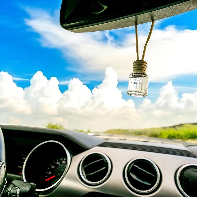 Urban Naturals Car Air Freshener Hanging + Vent Clip, 24K Citron Scent Diffuser, Long Lasting Car Fresheners Made in USA, Auto Accessories for women (1 Pack)