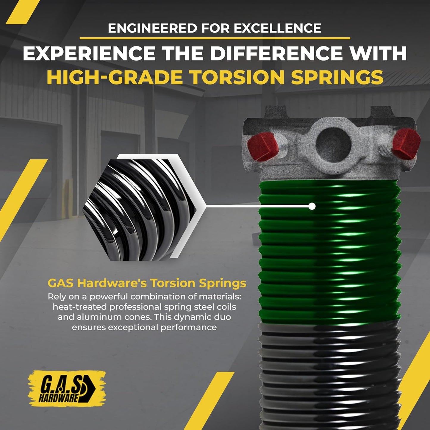 Garage Door Torsion Spring 243x1.75x31 Includes 1” Steel Bearing, Non-Slip Gloves, and Winding Bars for Left Side of Garage Door Precision E-Coating 5-Year Warranty Min. 30,000 Cycles (Red Cone)