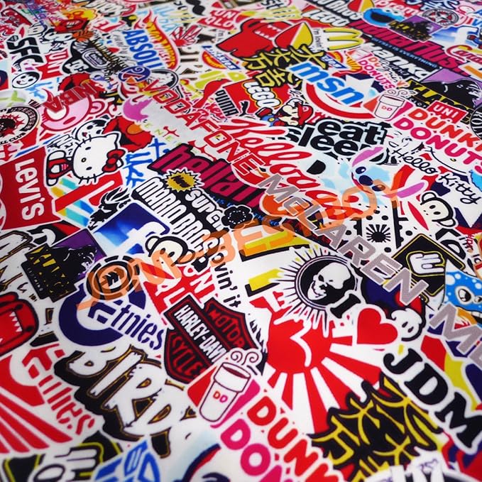 Free Tool Kit EZAUTOWRAP ES Bomber Hellaflush Anime Cartoon Car Vinyl Wrap Sticker Decal Air Release - 60"X60" (5FT X 5FT)