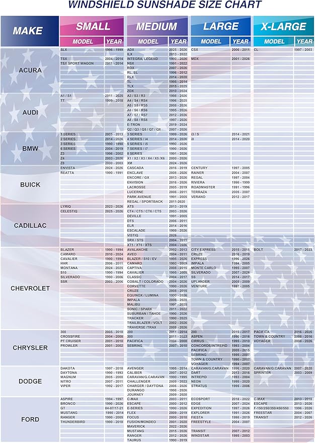 Windshield Sun Shade - American Flag Design, High-Resolution Sun Visor for Car, Truck, SUV with Mirror Cut-Out for Interior Sun Protection, Foldable Car Sun Shade (Black and White, Small)