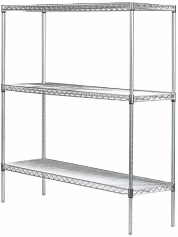 Omega 18" Deep x 24" Wide x 63" High 3 Tier Chrome Starter Shelving Unit
