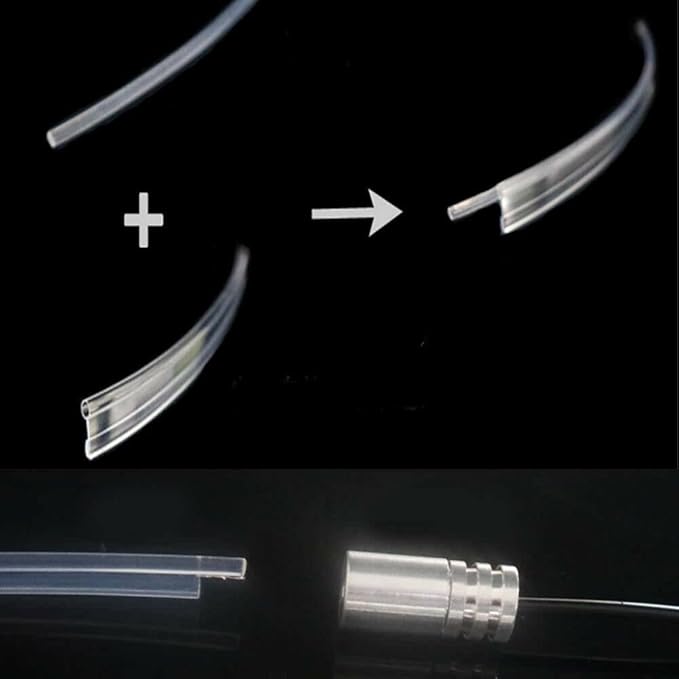 3m/9.8ft 5m/16ft Car Home LED Strip Ambient Light 2mm Plastic Optic Fiber Cable Skirt Tube Kit with 12V LED Light Source Illuminator (Blue,5m/16ft)