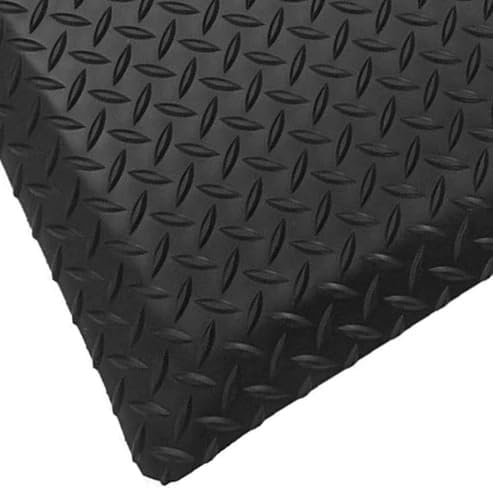 Rhino Mats, American Classic Diamond Anti-Fatigue Mats, Industrial Ergonomic Comfort Standing Mat for Work, Home, Garage, Office, Kitchen or Anywhere (Black 9/16" Thick, 4 FT. x 14 FT.)