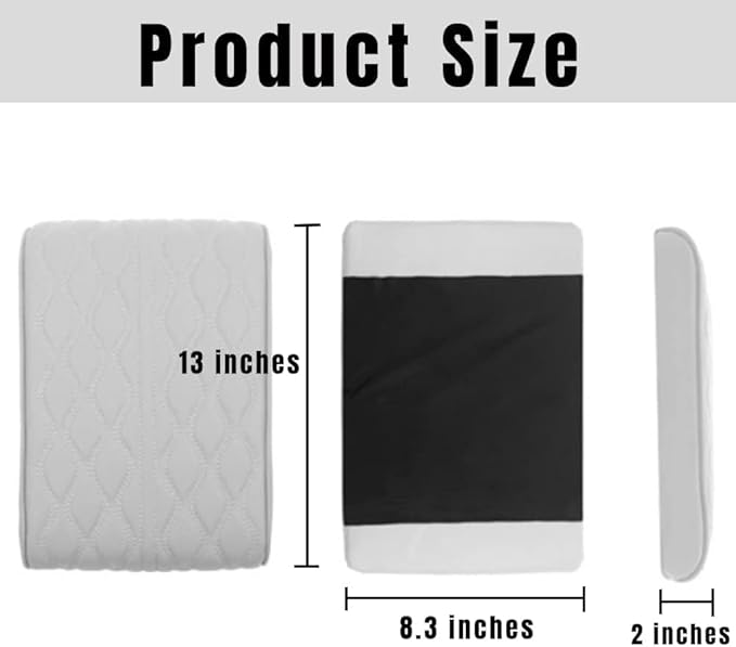 Leather Car Armrest Box Pad, 2025 Upgrade Universal Auto Arm Rest Cushion Memory Cotton Armrest Box Pad, Car Center Console Cover for Most Vehicle, Car Accessories (#7)