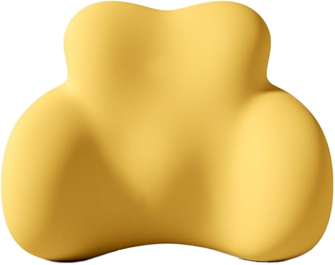 Car Lumbar Support Pillow for Audi A5 PHEV 2025 Memory Foam Back Support Cushion Breathable Car Seat Lumbar Pad Accessories,Yellow