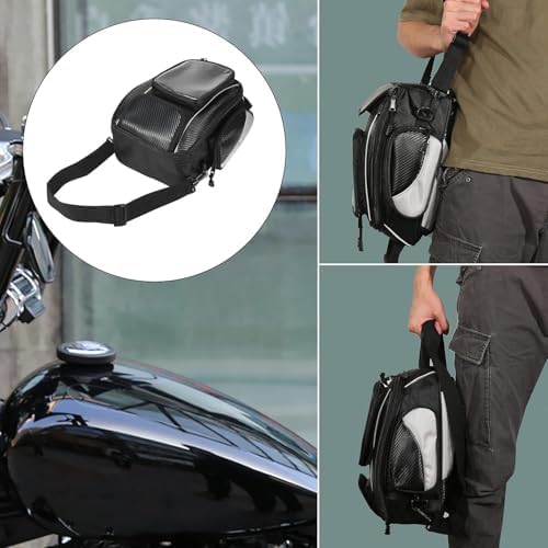 Motorcycle Tank Bag for Kawasaki Ninja 650 650R ZX6R ZX10R, Magnetic & Strap Mount Tank Bag for Motorcycles, Motorcycle Touring Navigation Luggage Bag Tank Bags, B Magnetic