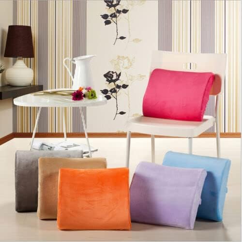Bookishbunny Comfortable Ergonomic Memory Foam Back Lumbar Support Cushion for Chairs Car Office Home with Removable Soft Velvet Cover (Royal Blue)