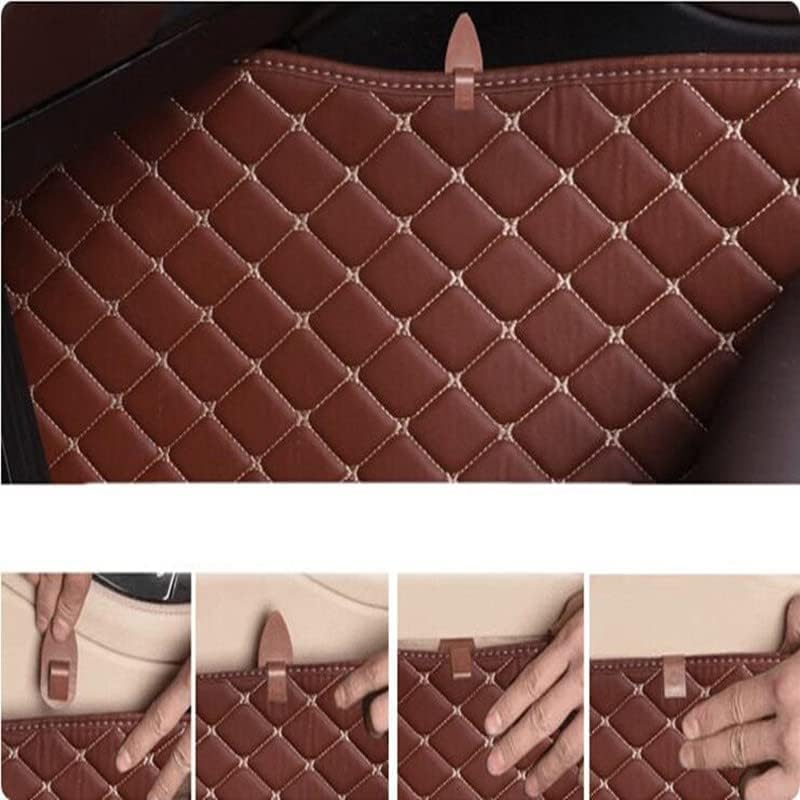 Custom All-Weather Protection Luxury Leather Floor Mats for Cars SUVs Trucks According Anti-Slip Leather Floor mats ﻿ (27,Beige and Red Beige)
