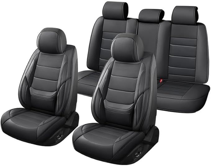 Car Seat Covers Full Set Fit for Buick Envista 2024-2026, Premium Faux Leather Waterproof Car Seat Protectors with Lumbar Support, Breathable Anti-Slip Easy to Install(Black,Full Set)