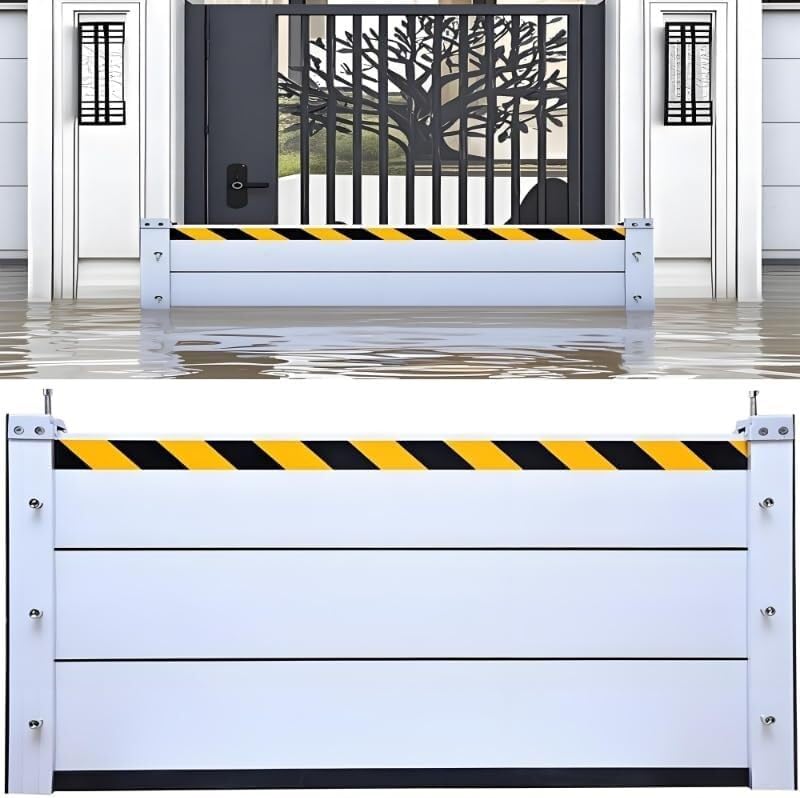 Flood Barriers for Home Exterior,Aluminum Alloy Outdoor Garage Doors Water Barriers for Flooding(H15.7Inch,L15FT)