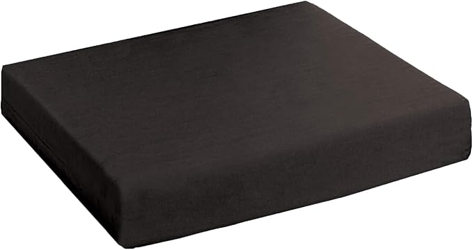 Gilbins Convoluted Egg Crate Foam Chair Cushion, Seat Cushion, Car Seat Cushion, Office Chair Cushion or Wheelchair Cushion to Relieve Back Pain Wheelchair and Recliner Chair Pads (Black with Cover)