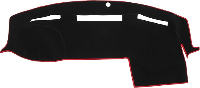 Car Dashboard Cover Compatible for Dodge for Ram 2010-2018, Protective Polyester Red Center Console Interior Trim Dash Cover Mat Pad