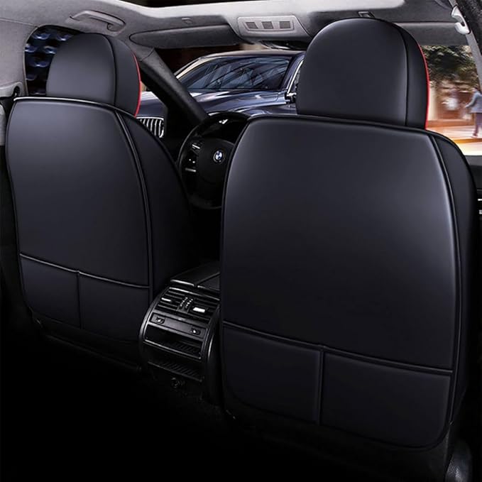 for Toyota CHR Seat Covers 2018-2026, Full Coverage Customized Car Seat Covers, Premium Leather Waterproof Stain-Resistant Easy to Install (Luxury 5 Seats, Black&Red)