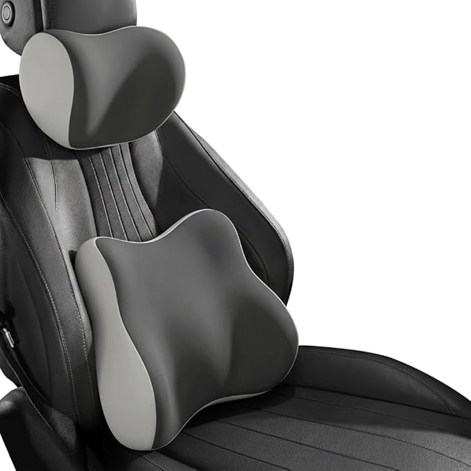 Car Headrest Pillow & Lumbar for Audi A4 B8 8K Allroad A4 B9 Avant A4 B9 allroad A5 B8 8T, Car Seat Neck Pillow Back Support, Breathable All-Season Automotive Seat Cushions, 2PCS