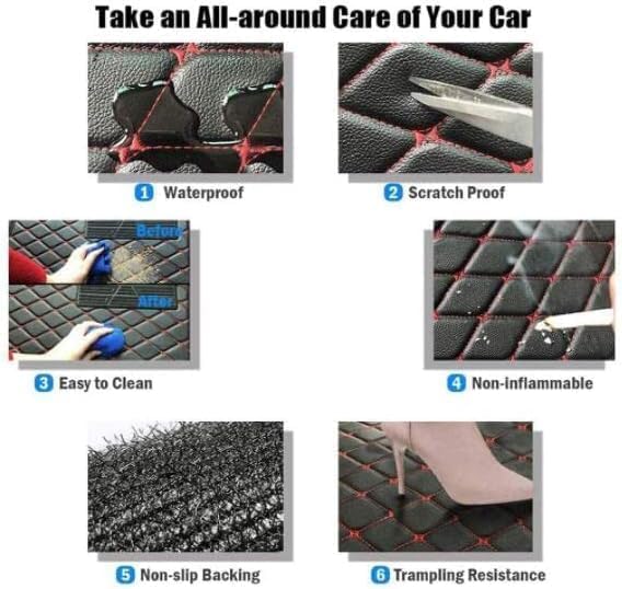 Custom Car Floor Mat Compatible with 97% Car Models Luxury Leather All Weather Waterproof Anti-Skid Full Coverage Car Mats (Gray)