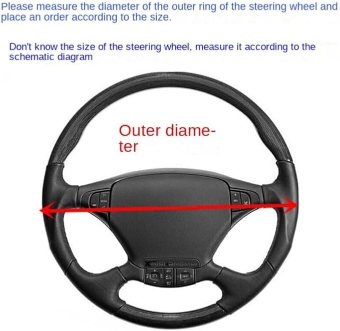 Car Semi Truck Van Leather Steering Wheel Cover Fits 14 15 16 17 18 19 Inch Maximum Grip Non Slip Durable Universal Fit for Most Vehicles (42cm/16.5in,Black)