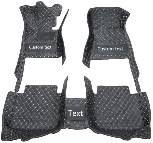 Custom Floor Mats for Cars fit 95% Sedan SUV Sports Car Full Coverage All Weather Men Women Pads Protection Non-Slip Leather Floor Liners (Black and Blue Stitching)