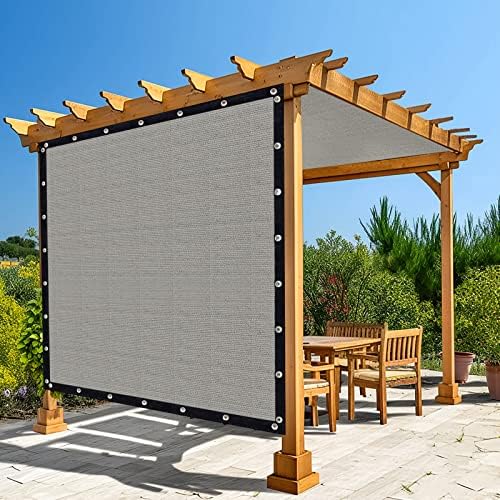 Amagenix 90% Shade Fabric 11'X 20' Gray Sun Shade Cloth with Grommets for Pergola Replacement Shade Cover Canopy, Heavy Duty, Cable Zip Ties Included (We Customized)
