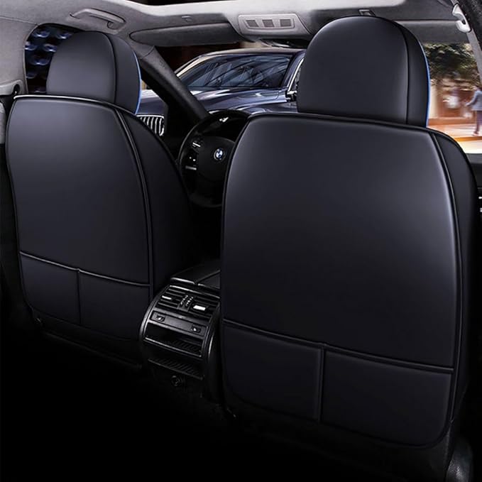 for Toyota CHR Seat Covers 2018-2026, Full Coverage Customized Car Seat Covers, Premium Leather Waterproof Stain-Resistant Easy to Install (Luxury 2 Seats, Black&Blue)