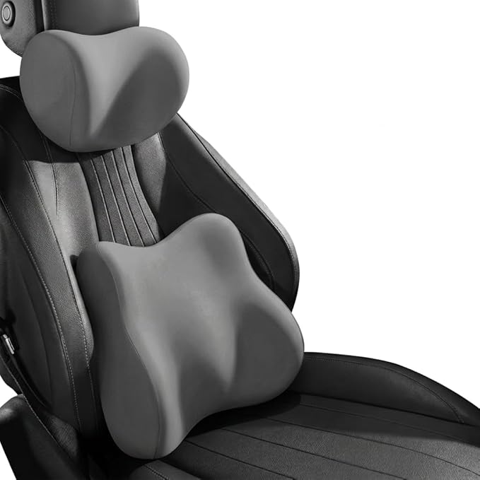 Car Headrest Pillow & Lumbar for BMW 1 Series 120d E87 130i E87 120i E87 118i E87 116i E87 116d E87 118d E87, Car Seat Neck Pillow Back Support, Breathable All-Season Seat Cushions, 2PCS