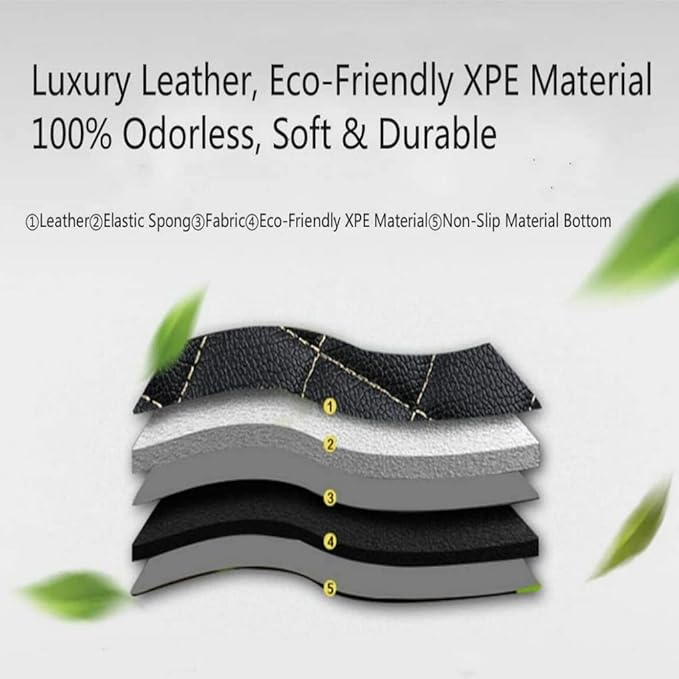 Customize Car Floor Mats for 99% Sedan SUV Sports Car All Weather Leather Full Coverage Waterproof Non-Slip Vehicle Lining Pads (red)