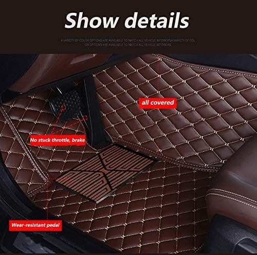 Custom Floor Mats for Cars，Luxury Full Coverage All Weather Car Floor Mats，Leather Car Mat Set ， Floor Mats for 99% of Cars, Trucks & SUVs (Black Double Splicing)