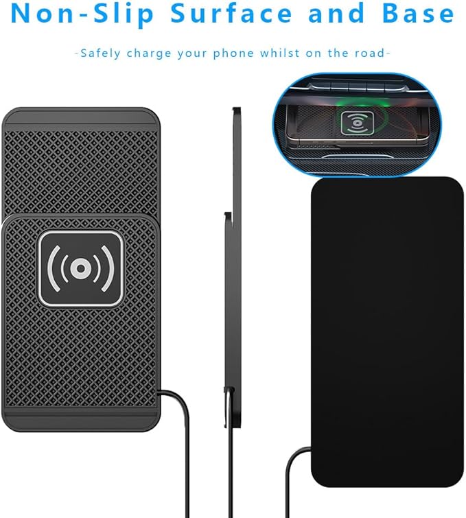 Wireless Charging Pad for Car for Honda Civic(Hatchback) Fit 2000-2026, Non-Slip Type C/USB 20W Fast Phone Charging Pad DIY Trim-to-Fit No Interior Damage,B&Type-C