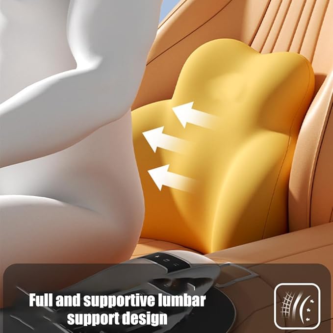 Car Lumbar Support Pillow for Opel Combo E 2018-2023 2024 2025 2026 Memory Foam Back Support Cushion Breathable Car Seat Lumbar Pad Accessories,Grey