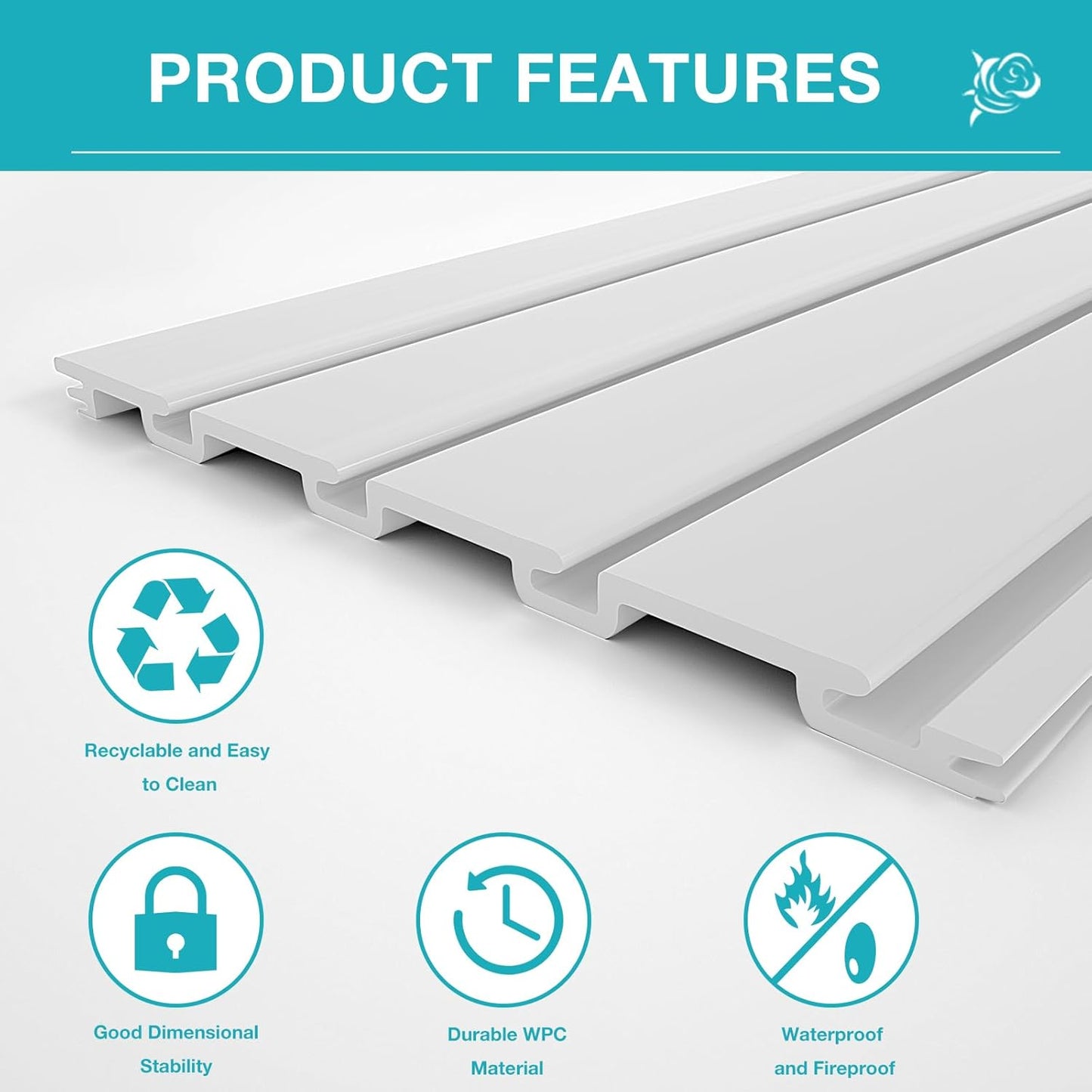 NeatiEase Slatwall Panel Wall Storage Systems, 2 x 4ft Slat Wall Paneling Garage Wall Organizer, Heavy Duty Wall Mounted PVC Wall Rack (White)