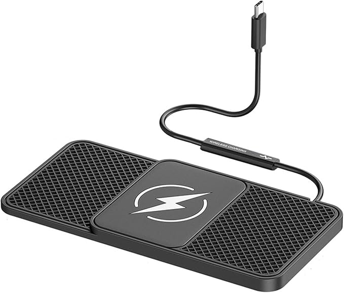 Wireless Car Phone Charger for Tesla Cybertruck Semi, Type C/USB 20W Fast Charging Pad, Non-Slip Charging Station for Travel Home Office Desk, Lightweight,Type-C