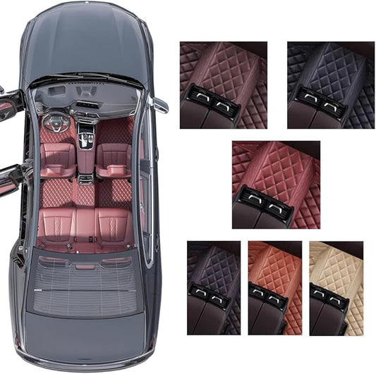 Custom Personalized Floor Mats for Cars，Luxury Full Coverage All Weather Car Floor Mats，Anti-Slip Leather Car Mat Set ，Custom Floor Mats for 99% of Cars, Trucks & SUVs (3D Orange and Black)