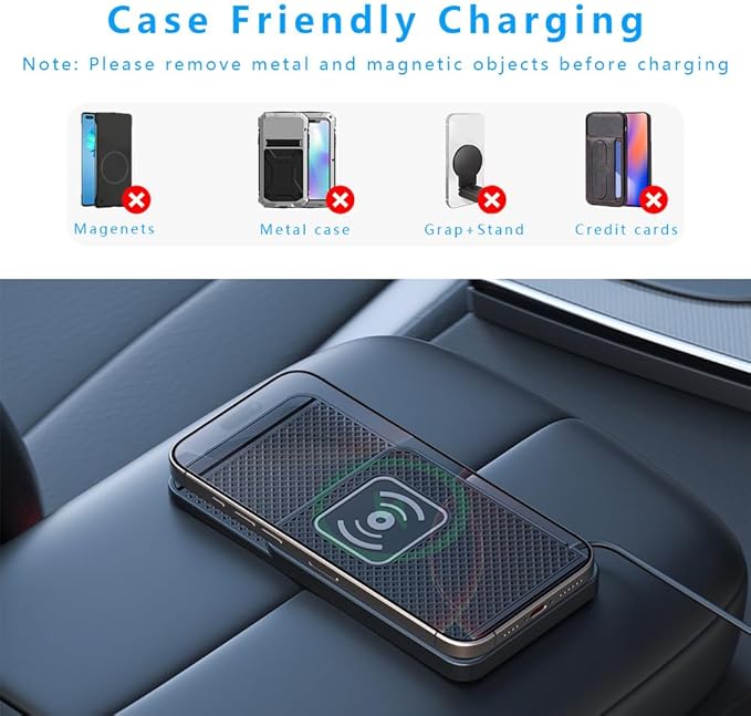 Wireless Charging Pad for Car for Subaru Legacy 2018-2025, Non-Slip Type C/USB 20W Fast Phone Charging Pad DIY Trim-to-Fit No Interior Damage,A&USB