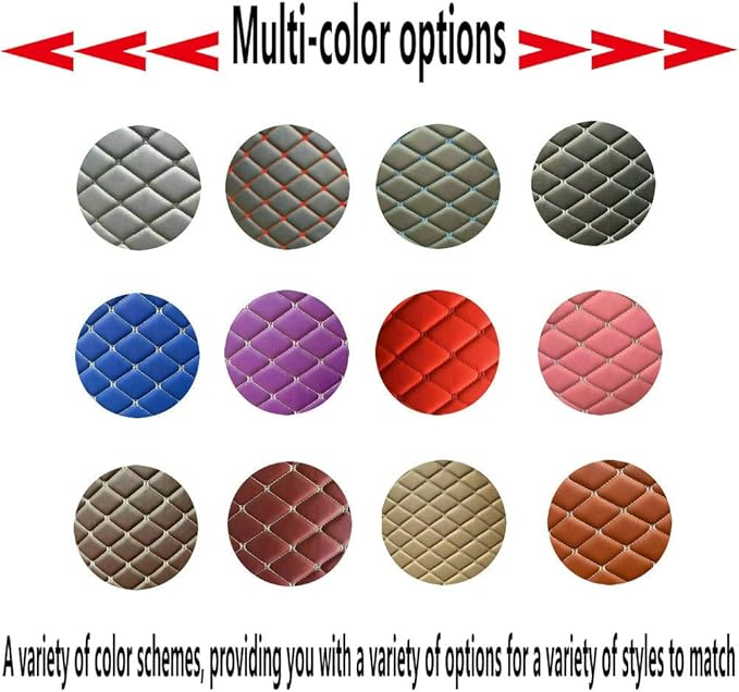 KaiLaiCarCustom Automotive Car Floor Mats for 99.99% Sedan SUV Sports Car Men Women Protection Full Coverage Pads Anti-Slip Leather Floor Lining (Wine Red Mat Beige Line, A - Diamond)