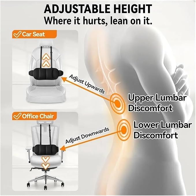 1 Piece Automotive Seat Lumbar Support Pillow for Chevrolet Silverado 2019-2026, Driving Lower Back Cushion Ergonomic Orthopedic Posture Rest