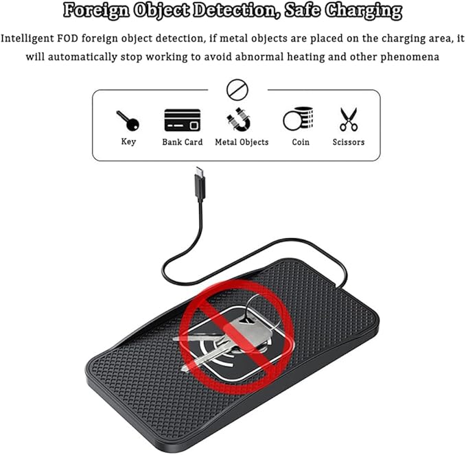 Wireless Car Charger Pad for Nissan Titan 2004-2024, Type-C/USB 20W Car Wireless Charger Non-Slip Phone Charging Pad Car Accessories,B 30cm Cable USB Plug
