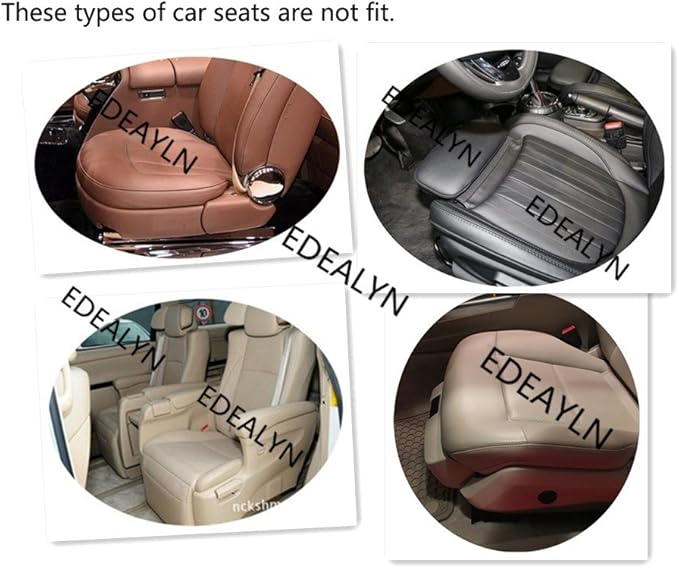 Ultra-Luxury PU Leather Car Seat Protection Cover Car Seat Cover for Most Four-Door Sedan&SUV,Single Seat Cover Without Backrest 1PCS (W 20.8× D 21× T 0.2inch) (3D-Beige)